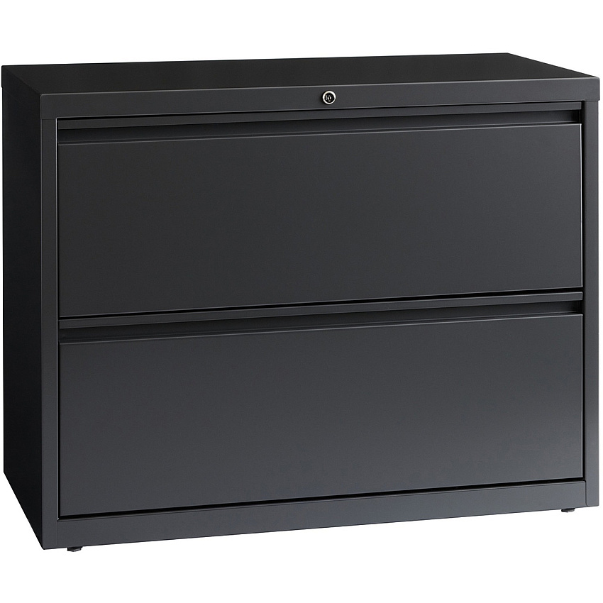 Lorell Fortress Series Lateral File 36" Width x 18.6" Depth x 28.1" Height - 2 x Drawer(s) - Legal, Letter, A4 - Lateral - Rust Proof, Leveling Glide, Interlocking - Charcoal - Baked Enamel - Steel - Recycled - 1 Each (LLR60449)