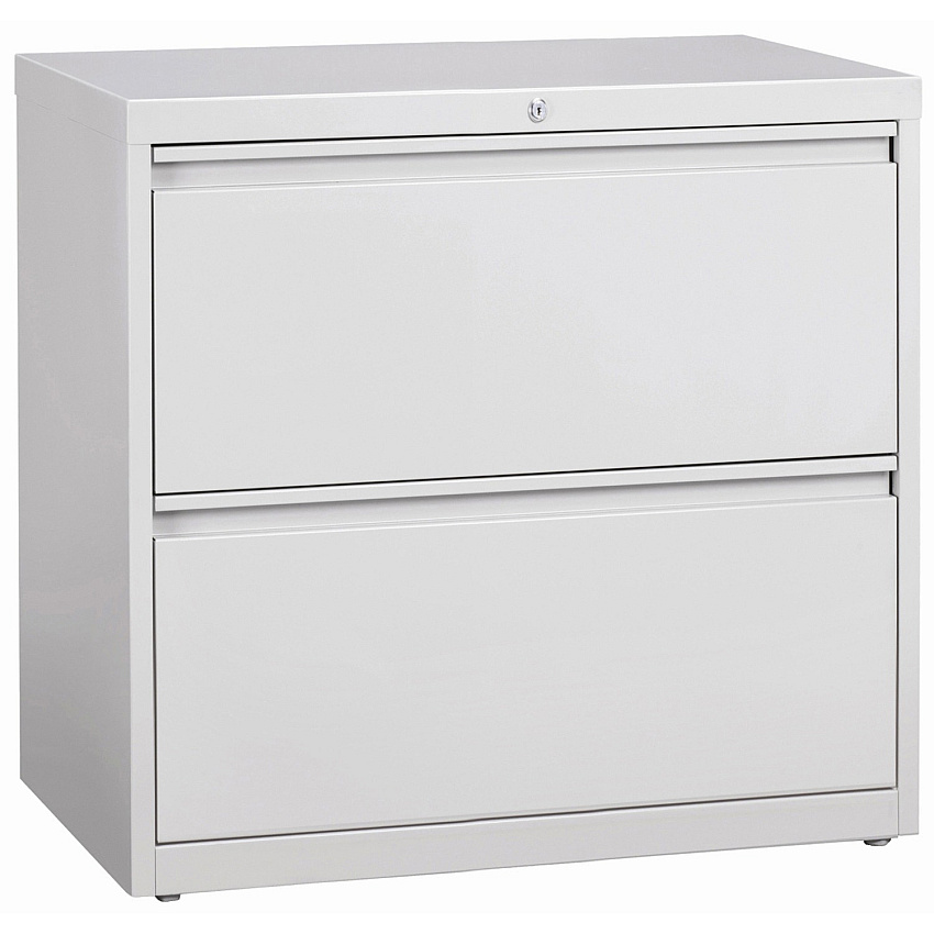 Lorell Fortress Series Lateral File 36" Width x 18.6" Depth x 28.1" Height - 2 x Drawer(s) for File - Legal, Letter, A4 - Lateral - Rust Proof, Leveling Glide, Interlocking, Ball-bearing Suspension, Label Holder, Hanging Rail - Light Gray - Bak (LLR60448)