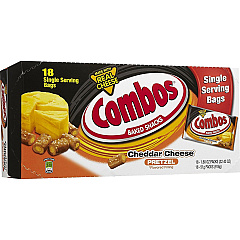 Combos Cheddar Cheese Filled Pretzel Cheddar Cheese, Crunch - 1.80 oz - 18 / Box (71471) Combos Cheddar Cheese Filled Pretzel Cheddar Cheese, Crunch - 1.80 oz - 18 / Box (71471)