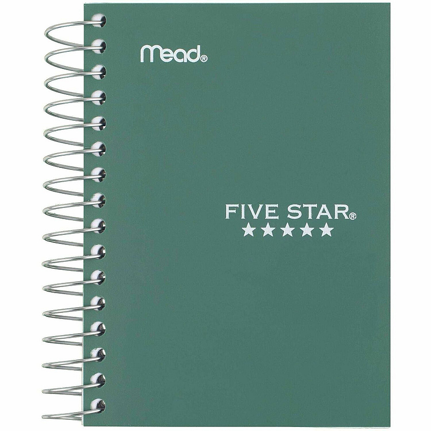 Mead Five Star Fat Lil' Wirebound Notebook 200 Pages - Plain - Coilock - 4" x 5 1/2" Sheet Size - Assorted Poly Cover - Perforated, Durable Cover, Easy Tear - 1 Each (45388)