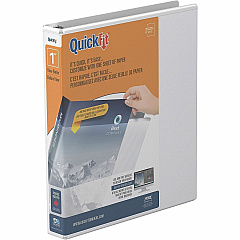 QuickFit Clear-View Binder, 3-Ring Binder, Round Ring, 1 Inch, White 1" Binder Capacity - Letter - 8 1/2" x 11" Sheet Size - 200 Sheet Capacity - 3 x 1" Ring - Fastener: Round Ring - Pocket: Internal - Polypropylene - White - Recycled - Easy Inse (871100)