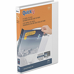 QuickFit View Binder, 3-Ring Binder, Angle D Ring, 5/8 Inch, White 5/8" Binder Capacity - Letter - 8 1/2" x 11" Sheet Size - 150 Sheet Capacity - 3 x 0.63" Ring - Fastener: D-Ring - Pocket: Internal - Polypropylene - White - Recycled - Clear Over (87A000)