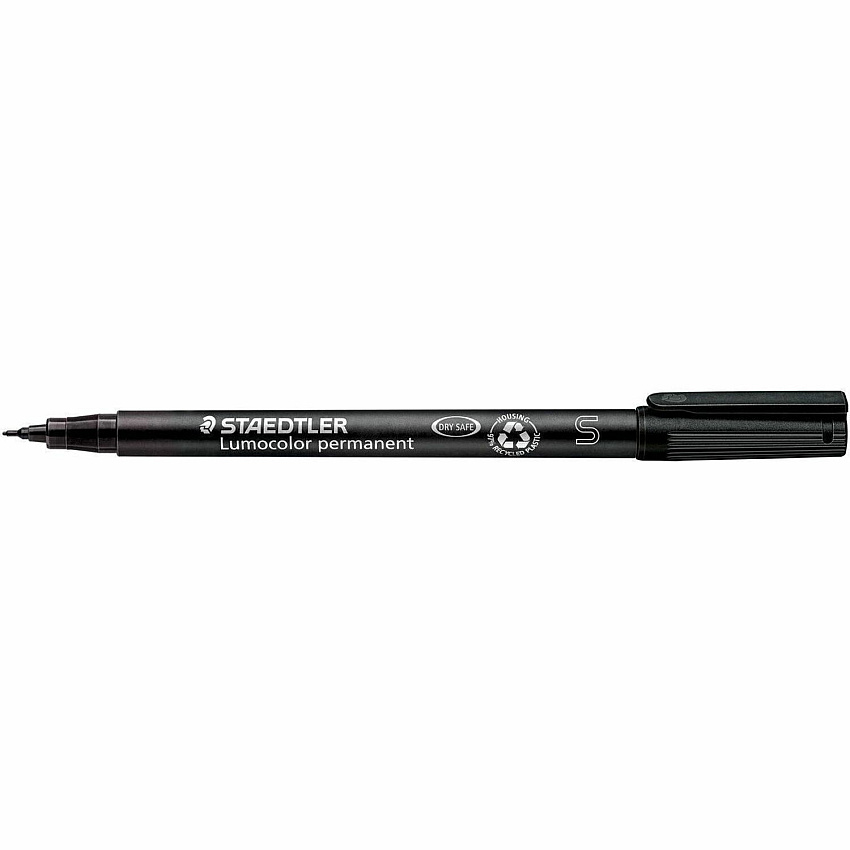 Lumocolor Permanent Pen 313 Permanent Universal Pen S Refillable - Black Ink - Black Polypropylene Barrel - Writing - 10 / Box (3139)