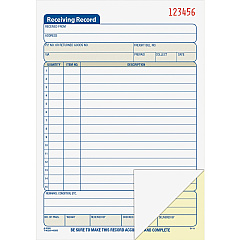 Adams Carbonless Receiving Record Book 50 Sheet(s) - 2 Part - Carbonless Copy - 5.56" x 8.43" Sheet Size - White - 1 Each (DC5089)