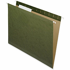 Nature Saver 1/3 Tab Cut Letter Recycled Hanging Folder 8 1/2" x 11" - Poly - Standard Green - Laminated, Durable - 100% Recycled - 25 / Box (08651)