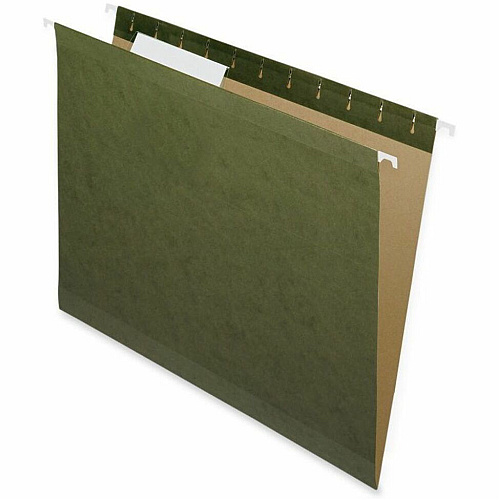 Nature Saver 1/3 Tab Cut Letter Recycled Hanging Folder 8 1/2" x 11" - Poly - Standard Green - Laminated, Durable - 100% Recycled - 25 / Box (08651)