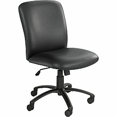Safco Uber Big and Tall High Back Executive Chair Black Seat Color - Vinyl, Foam Seat Material - Black Frame Color - 5-star Base - 1 Each (3490BV)