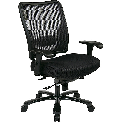 Office Star Big & Tall Air Grid Managers Chair 5-star Base - Black - 1 Each (7537A773)