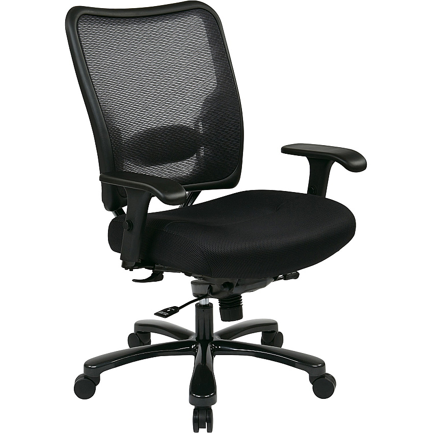 Office Star Big & Tall Air Grid Managers Chair 5-star Base - Black - 1 Each (7537A773)