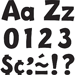Trend 4" Ready Letter Playful Combo Pack 83 x Lowercase Letters, 59 x Capital Letter, 36 x Punctuation Marks, 18 x Spanish Accent Mark Shape - Pin-up - Pin Style - Pre-punched - 4" Height x 8" Length - Black - 3 / Pack (79741) Trend 4" Ready Letter Playful Combo Pack 83 x Lowercase Letters, 59 x Capital Letter, 36 x Punctuation Marks, 18 x Spanish Accent Mark Shape - Pin-up - Pin Style - Pre-punched - 4" Height x 8" Length - Black - 3 / Pack (79741)