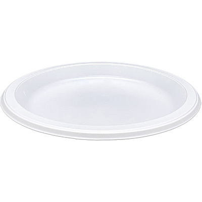 Genuine Joe 10-1/4" Large Plastic Plates Disposable - 10.3" Diameter - Warm White - Plastic Body - 125 / Pack (GJO10323)