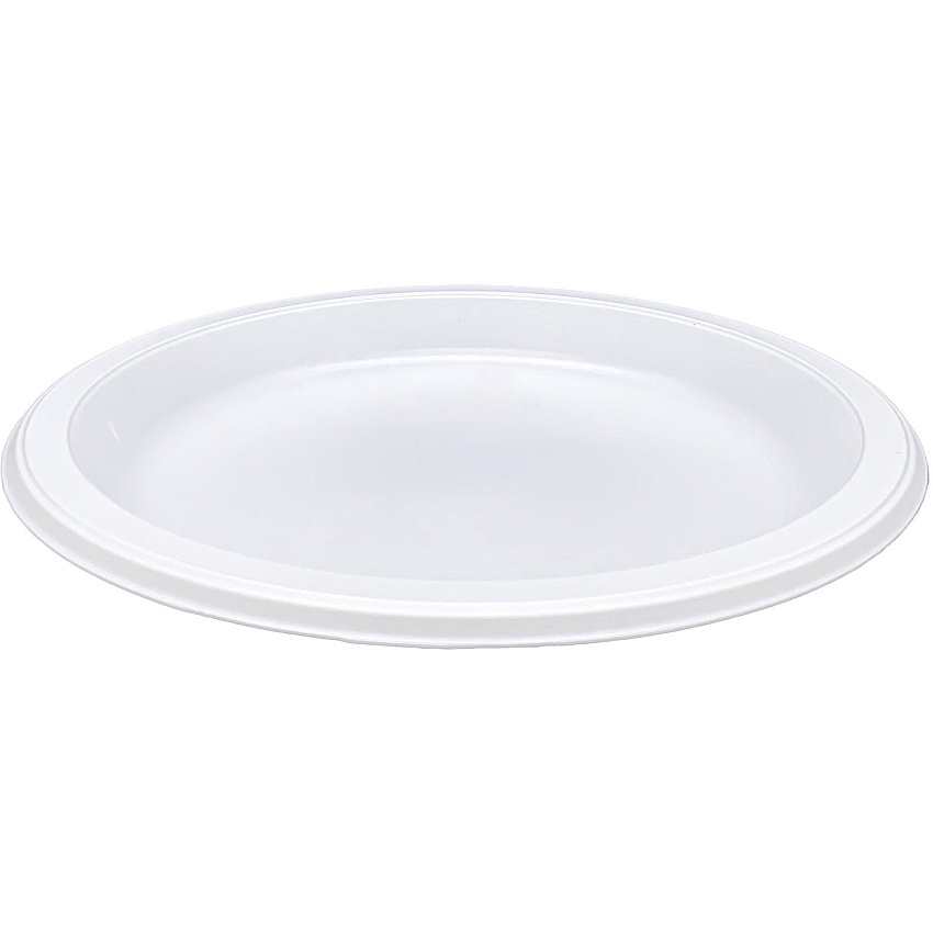 Genuine Joe 10-1/4" Large Plastic Plates Disposable - 10.3" Diameter - Warm White - Plastic Body - 125 / Pack (GJO10323)