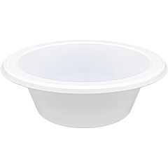 Genuine Joe 12 oz Reusable Plastic Bowls Serving - Disposable - White - Plastic Body - 125 / Pack (GJO10424)