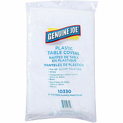 Genuine Joe Plastic Round Tablecovers 84" Diameter - Plastic - White - 6 / Pack (GJO10330) Genuine Joe Plastic Round Tablecovers 84" Diameter - Plastic - White - 6 / Pack (GJO10330)