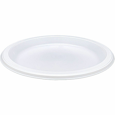 Genuine Joe 9" Reusable Plastic Plates Serving - Disposable - 9" Diameter - White - Plastic Body - 125 / Pack (GJO10329)