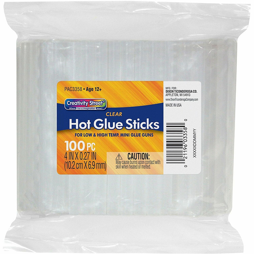 Creativity Street 5/16" Dual Temperature Glue Sticks 4 oz - Clear - 100 / Pack (3358)