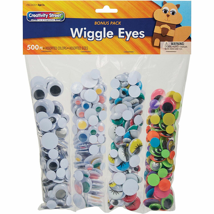 Creativity Street Wiggle Eyes Assortment Craft - 500 Piece(s) - Assorted - 500 / Pack (3435)
