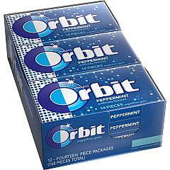 Orbit Peppermint Sugarfree Gum - 12 packs Peppermint - Individually Wrapped - 14 /Pack - 12 / Box (21486) Orbit Peppermint Sugarfree Gum - 12 packs Peppermint - Individually Wrapped - 14 /Pack - 12 / Box (21486)