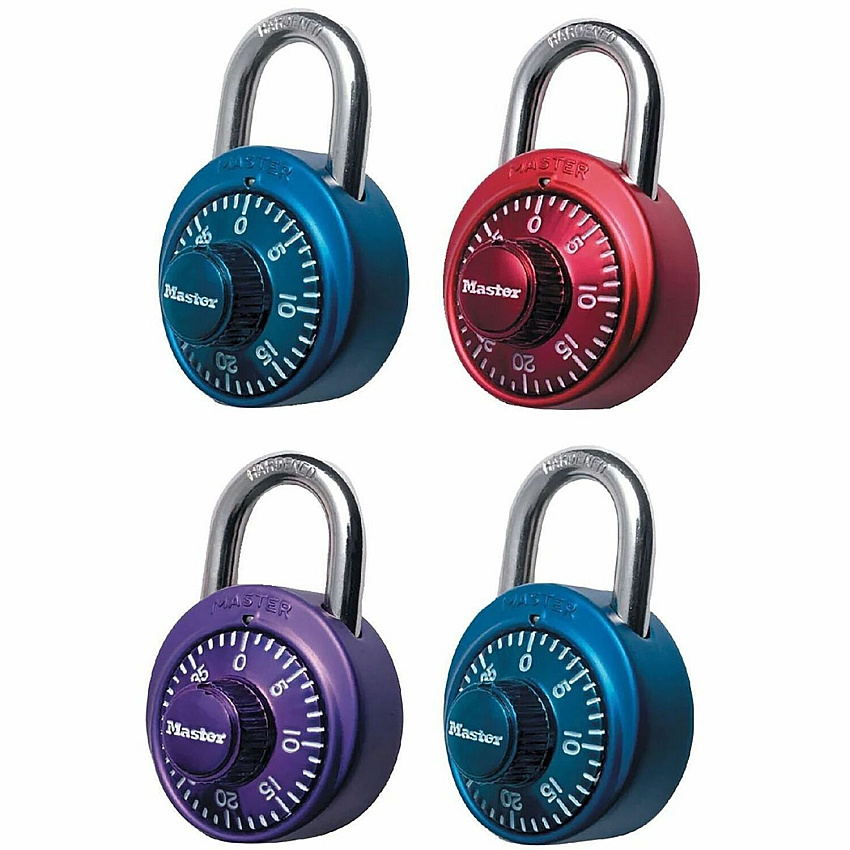 Master Lock Assorted Numeric Combination Locks 3 Digit - 0.28" Shackle Diameter - Cut Resistant - Stainless Steel - Assorted - 1 Each (1530DCM)