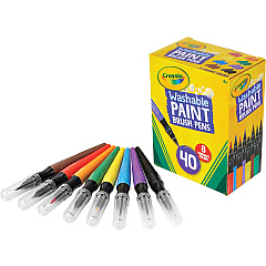 Crayola Washable Paint Brush Pens Washable - Assorted Ink - 1 Box (546203) Crayola Washable Paint Brush Pens Washable - Assorted Ink - 1 Box (546203)