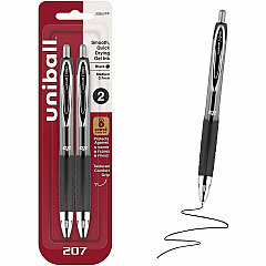 uni-ball uniball™ 207 Gel Pen 0.7 mm Medium Pen Point - Refillable - Retractable - Black Ink - Gel-based - 2 / Pack (33957PP) uni-ball uniball™ 207 Gel Pen 0.7 mm Medium Pen Point - Refillable - Retractable - Black Ink - Gel-based - 2 / Pack (33957PP)