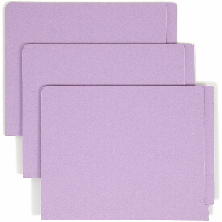 Smead Straight Tab Cut Letter Recycled Fastener Folder 8 1/2" x 11" - 2 x 2B Fastener - 2" Fastener Capacity - 11 pt. - 2 Plys - Lavender - 10% Recycled - 50 / Box (25540)