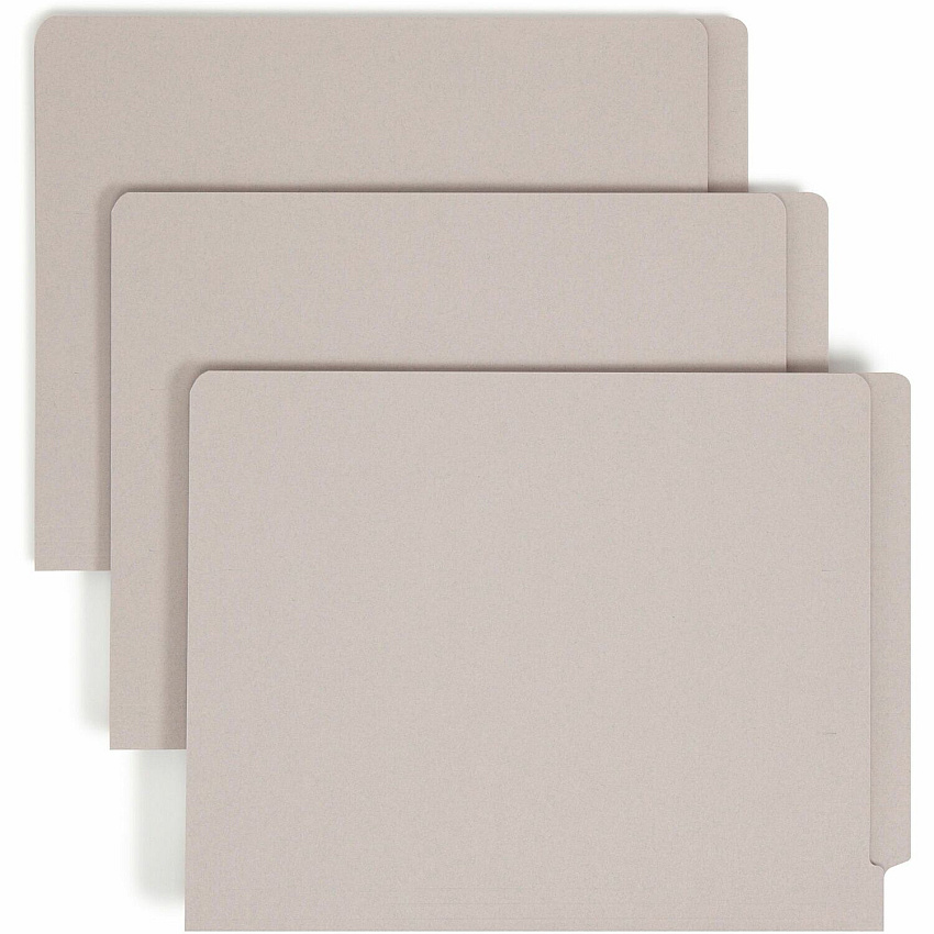 Smead Straight Tab Cut Letter Recycled Fastener Folder 8 1/2" x 11" - 3/4" Expansion - 2 x 2B Fastener - 2" for Folder - 11 pt. - 2 Plys - Gray - 10% Recycled - 50 / Box (25849)