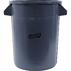 Genuine Joe Heavy-Duty Trash Container 32 gal Capacity - Side Handle, Venting Channel - Plastic - Gray - 1 Each (GJO60463) Genuine Joe Heavy-Duty Trash Container 32 gal Capacity - Side Handle, Venting Channel - Plastic - Gray - 1 Each (GJO60463)