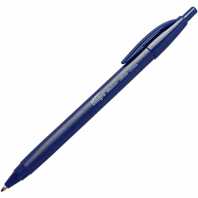 Integra Triangular Barrel Retractable Ballpnt Pens Medium Pen Point - Retractable - Blue Ink - Blue Plastic Barrel - 12 / Dozen (38090)