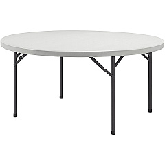 Lorell Ultra-Lite Banquet Folding Table Round Top - 700 lb Capacity - 60" Table Top Diameter - 29.25" Height - Indoor, Outdoor - Gray - 1 Each (LLR60326) Lorell Ultra-Lite Banquet Folding Table Round Top - 700 lb Capacity - 60" Table Top Diameter - 29.25" Height - Indoor, Outdoor - Gray - 1 Each (LLR60326)