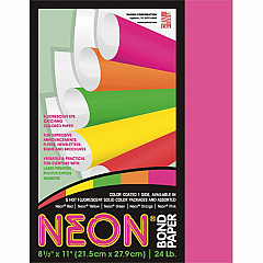 Pacon Neon Multipurpose Paper - Pink Letter - 8 1/2" x 11" - 24 lb Basis Weight - Sustainable Forestry Initiative (SFI) - Neon Pink - 1 Pack (104319)