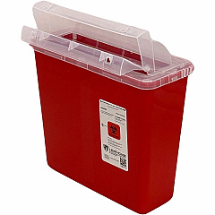 Covidien Sharpstar 5 Quart Sharps Container with Lid 1.25 gal Capacity - Rectangular - 11" Height x 10.8" Width x 4.8" Depth - Red - 1 Each (K5SS1007SA) Covidien Sharpstar 5 Quart Sharps Container with Lid 1.25 gal Capacity - Rectangular - 11" Height x 10.8" Width x 4.8" Depth - Red - 1 Each (K5SS1007SA)