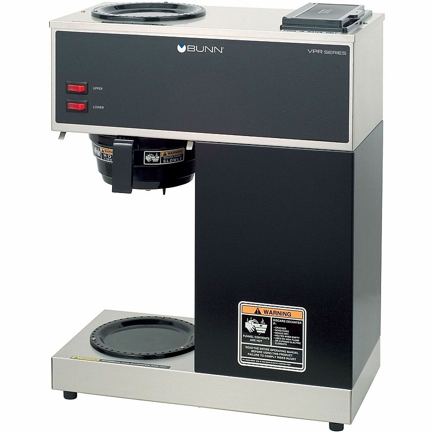 BUNN VPR12-Cup Pourover Coffee Brewer with 2 Warmers 2 quart - 12 Cup(s) - Multi-serve - Stainless Steel - Stainless Steel Body - 1 Each (332000000)