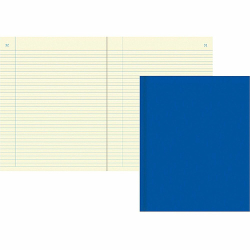 Rediform Narrow Ruled Chemistry Notebook 60 Sheets - Perfect Bound - Ruled Margin - 8 1/2" x 11" Sheet Size - Green Paper - Blue Cover - Hard Cover, Numbered, Heavyweight - Recycled - 1 Each (43581)