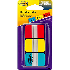 Post-it® Durable Tabs 36 Write-on Tab(s) - 1.50" Tab Height x 1" Tab Width - Red, Yellow, Blue Tab(s) - Wear Resistant, Tear Resistant, Repositionable - 1 Pack (686RYBT) Post-it® Durable Tabs 36 Write-on Tab(s) - 1.50" Tab Height x 1" Tab Width - Red, Yellow, Blue Tab(s) - Wear Resistant, Tear Resistant, Repositionable - 1 Pack (686RYBT)