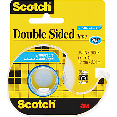 Scotch Double-Sided Photo-Safe Tape 16.67 ft Length x 0.75" Width - 1" Core - Clear - Dispenser Included - Handheld Dispenser - For Sealing, Packing - 1 Roll (238)