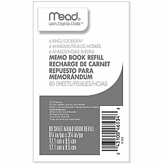 Mead Memo Book Refill Pages 80 Sheets - 3 3/4" x 6 3/4" Sheet Size - White Paper - Assorted Cover - 1 Each (46534) Mead Memo Book Refill Pages 80 Sheets - 3 3/4" x 6 3/4" Sheet Size - White Paper - Assorted Cover - 1 Each (46534)