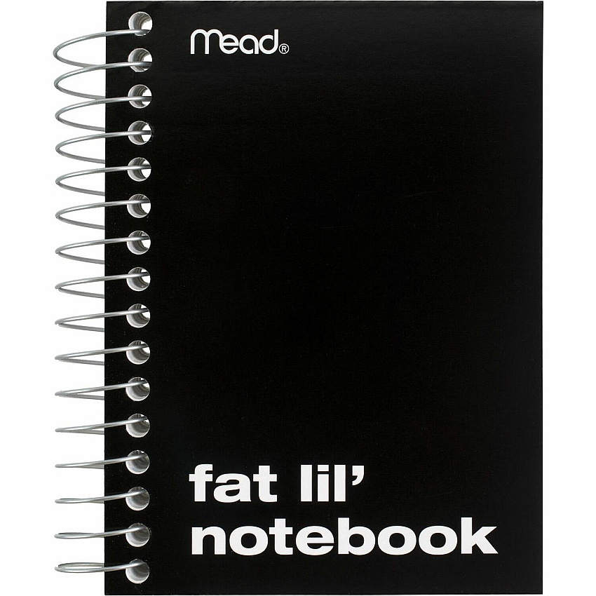 Mead Fat Lil' Notebook 200 Sheets - Wire Bound - 4" x 5 1/2" Sheet Size - White Paper - Assorted Cardboard Cover - Perforated - 1 Each (45390)