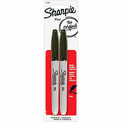 Sharpie Fine Point Marker Black Ink - Alcohol Based - 2 / Pack (30162PP)