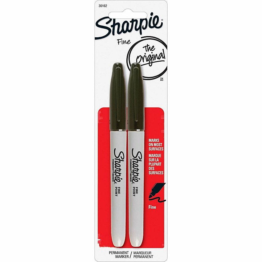 Sharpie Fine Point Marker Black Ink - Alcohol Based - 2 / Pack (30162PP)