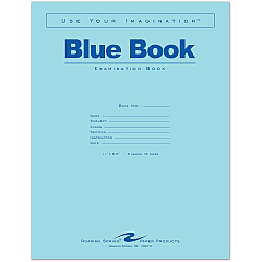 Roaring Spring 8 - sheet Blue Examination Book - Letter 8 Sheets - 16 Pages - Stapled - Red Margin - 15 lb Basis Weight - Letter - 8 1/2" x 11" Sheet Size - White Paper - Blue Cover - 50 / Pack (77517) Roaring Spring 8 - sheet Blue Examination Book - Letter 8 Sheets - 16 Pages - Stapled - Red Margin - 15 lb Basis Weight - Letter - 8 1/2" x 11" Sheet Size - White Paper - Blue Cover - 50 / Pack (77517)