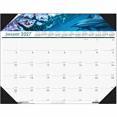 House of Doolittle EarthScapes Sea Life Desk Pads Julian Dates - Monthly - 12 Month - January 2027 to December 2027 - 1 Month Single Page Layout - 22" x 17" Sheet Size - 2.25" x 3.06" Block - Desk Pad - White - Leatherette, Paper - 1 Each (193) House of Doolittle EarthScapes Sea Life Desk Pads Julian Dates - Monthly - 12 Month - January 2027 to December 2027 - 1 Month Single Page Layout - 22" x 17" Sheet Size - 2.25" x 3.06" Block - Desk Pad - White - Leatherette, Paper - 1 Each (193)
