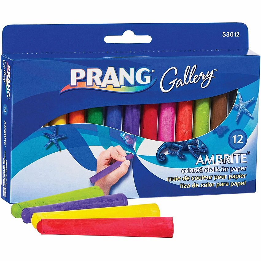 Prang Gallery Ambrite Colored Chalk 3.2" Length x 0.4" Diameter - Assorted - Non-toxic - 1 Box (53012)