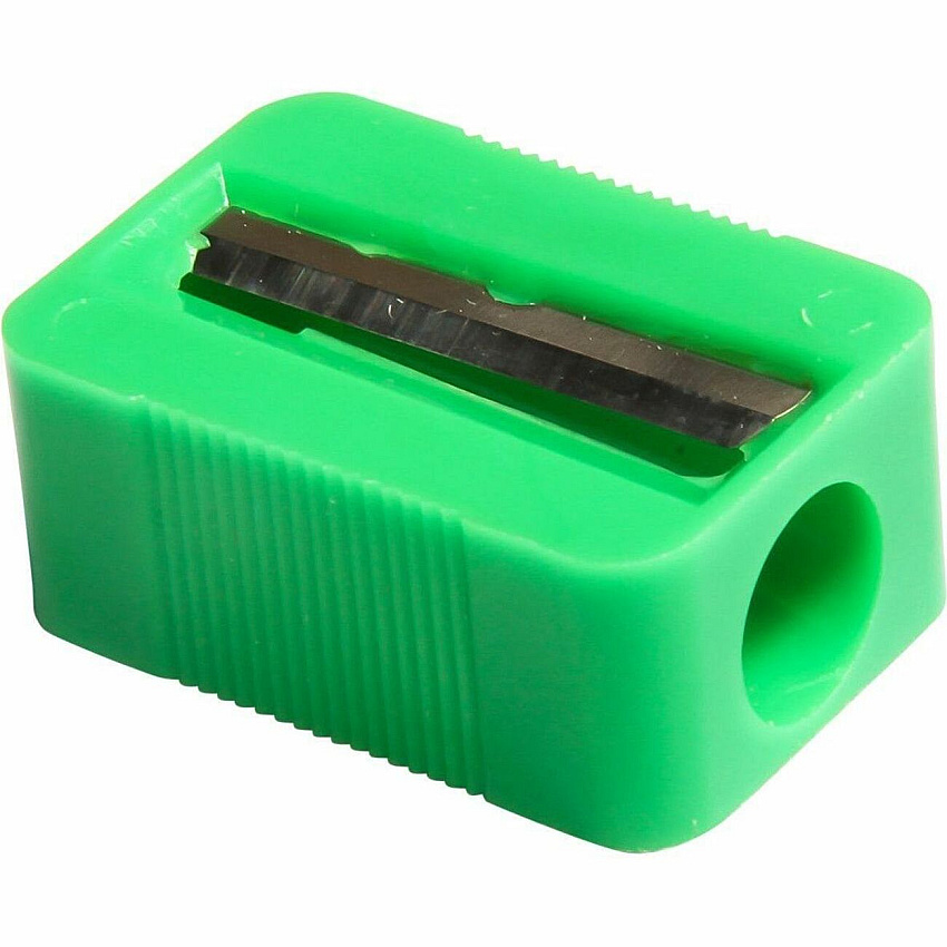 Baumgartens Slanted Face Pencil Sharpener Single Hole ASSORTED Colors Handheld - 1 Hole(s) - Plastic - Assorted - 1 Each (MR3380)