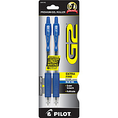 Pilot Premium Gel Ink Retractable Pen 0.5 mm Extra Fine Pen Point - Refillable - Retractable - Blue Ink - Gel-based - 2 / Pack (31015) Pilot Premium Gel Ink Retractable Pen 0.5 mm Extra Fine Pen Point - Refillable - Retractable - Blue Ink - Gel-based - 2 / Pack (31015)