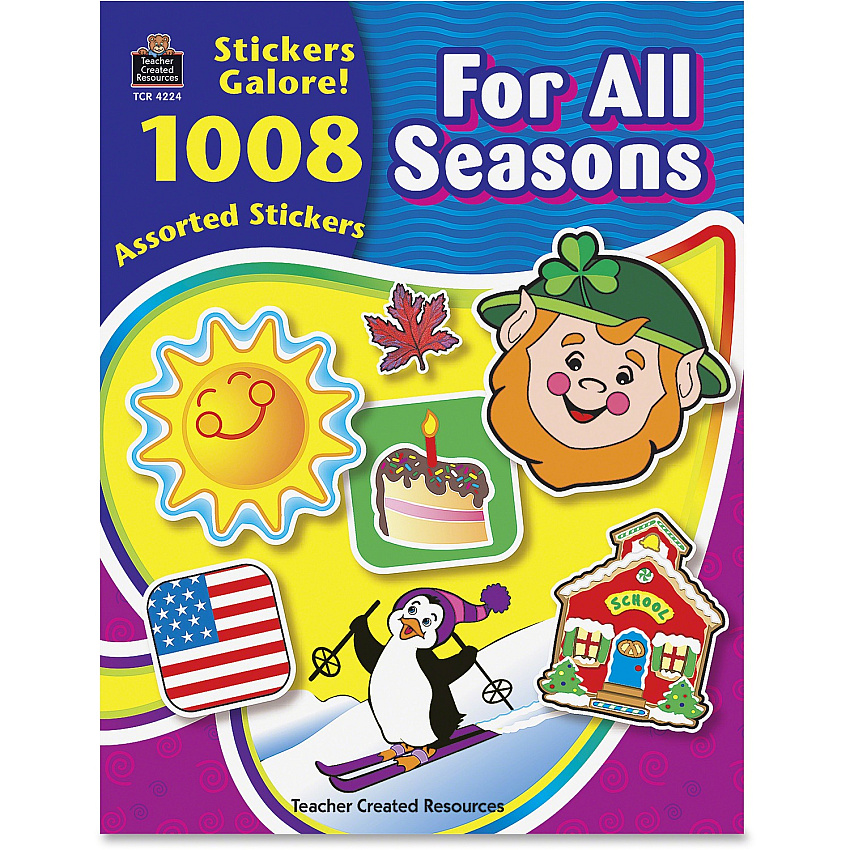 Teacher Created Resources Seasons Stickers Galore Book Self-adhesive - Acid-free, Lignin-free - Assorted - 1008 / Pack (4224)