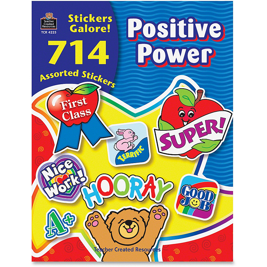 Teacher Created Resources Positive Stickers Galore Book Self-adhesive - Acid-free, Lignin-free - Assorted - 714 / Pack (4225)