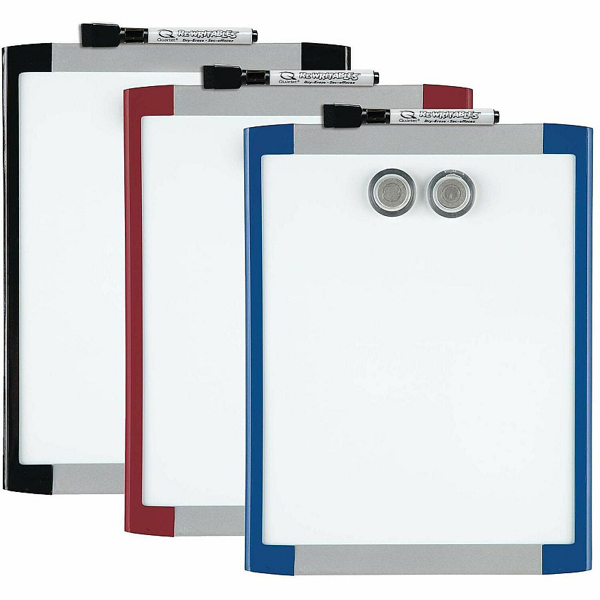 Quartet Decorative Dry-erase Whiteboard 11" (0.9 ft) Width x 8.5" (0.7 ft) Height - White Stainless Steel Surface - Assorted Plastic Frame - Rectangle - Magnetic - Stain Resistant - 1 Each (MHOW8511)
