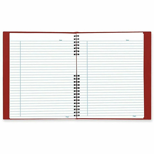 Blueline NotePro Twin - wire Composition Notebook - Letter 100 Sheets - 200 Pages - Twin Wirebound - Letter - 8 1/2" x 11" Sheet Size - White Paper - Red Lizard Cover - Pocket, Acid-free, Hard Cover, Micro Perforated, Tab, Index Sheet, Durable (A10200RED)