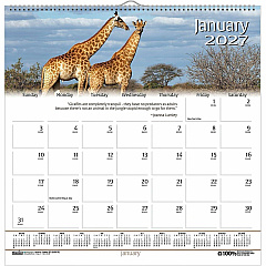 House of Doolittle Earthscapes Wildlife Wall Calendars Julian Dates - Monthly - 1 Year - January 2027 to December 2027 - 1 Month Single Page Layout - 12" x 12" Sheet Size - 1.63" x 1.63" Block - Wire Bound - Paper - 1 Each (3731) House of Doolittle Earthscapes Wildlife Wall Calendars Julian Dates - Monthly - 1 Year - January 2027 to December 2027 - 1 Month Single Page Layout - 12" x 12" Sheet Size - 1.63" x 1.63" Block - Wire Bound - Paper - 1 Each (3731)